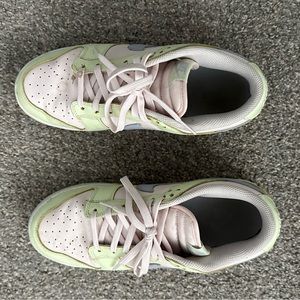 Nike low dunks green and purple